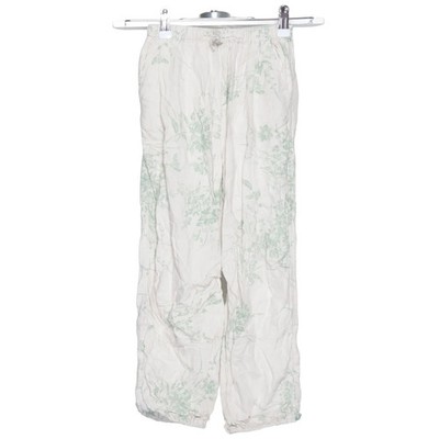 Zara, Hose, Größe: 134, Beige/Grün, Leinen/Viskose, Blumen, Mädchen #edU