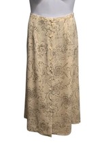 Vntg Chaus Womens 14 Floral Print Maxi Skirt Button Front Lined Cottagecore