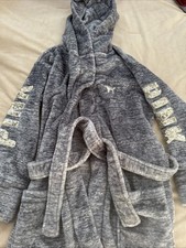 Pink By Victoria's Secret Super Plush Hooded Bathrobe With Pockets And Belt Xs/S