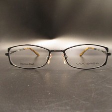 VIA SPIGA Sondrio 500 Stainless Steel Eyeglass Frames Black Tortoiseshell