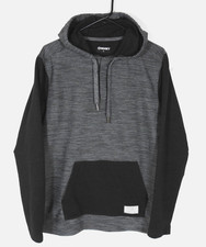 Men's Hooey Heathered Gray Black Lightweight Hoodie Medium. 3-Buttons at Chest