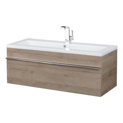 Cutler Kitchen and Bath Trough 42'' Wood/Cultured Marble Bathroom Vanity in Oak