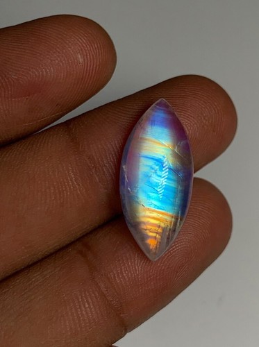 New Collection AAAAAAAA Quality Rainbow Moonstone Multi Fire Marquis Shape10x24M - Picture 19 of 20