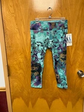 Active life - women's purple/blue capri leggings - size medium