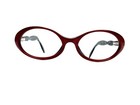 Vtg Serengeti Red Presley Oval Cat Eye Glasses Black Temples 53 16 135