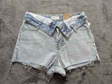 Pacsun Button Fly High Rise Festival Shorts Women's Size 27 Light Wash