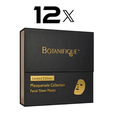 12 Botanifique 24k Gold FACIAL SHEET MASKS  bundle of 12 - FREE EXP SHIPPING