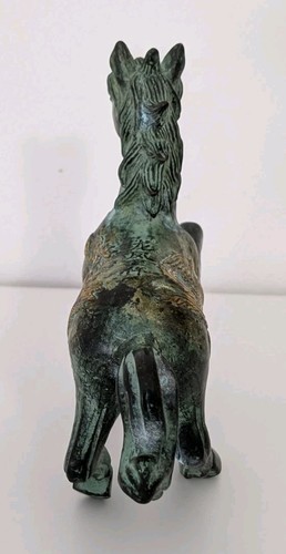 Bronze Gilt Horse Zodiac Dragon Phoenix Tang Statue Signed - Picture 4 of 13