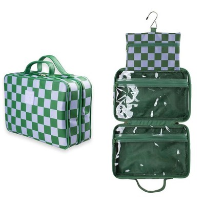 Tender Love + Carry Green Gambit Checkered Hanging Travel Bag