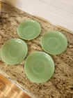 VTG Set of 4 Fire King Jadeite Saucers Smooth/no design