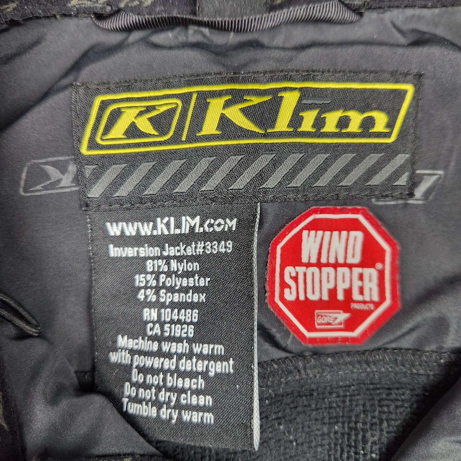 Klim Inversion Jacket Mens Medium Black Softshell Gore Windstopper Snowmobile