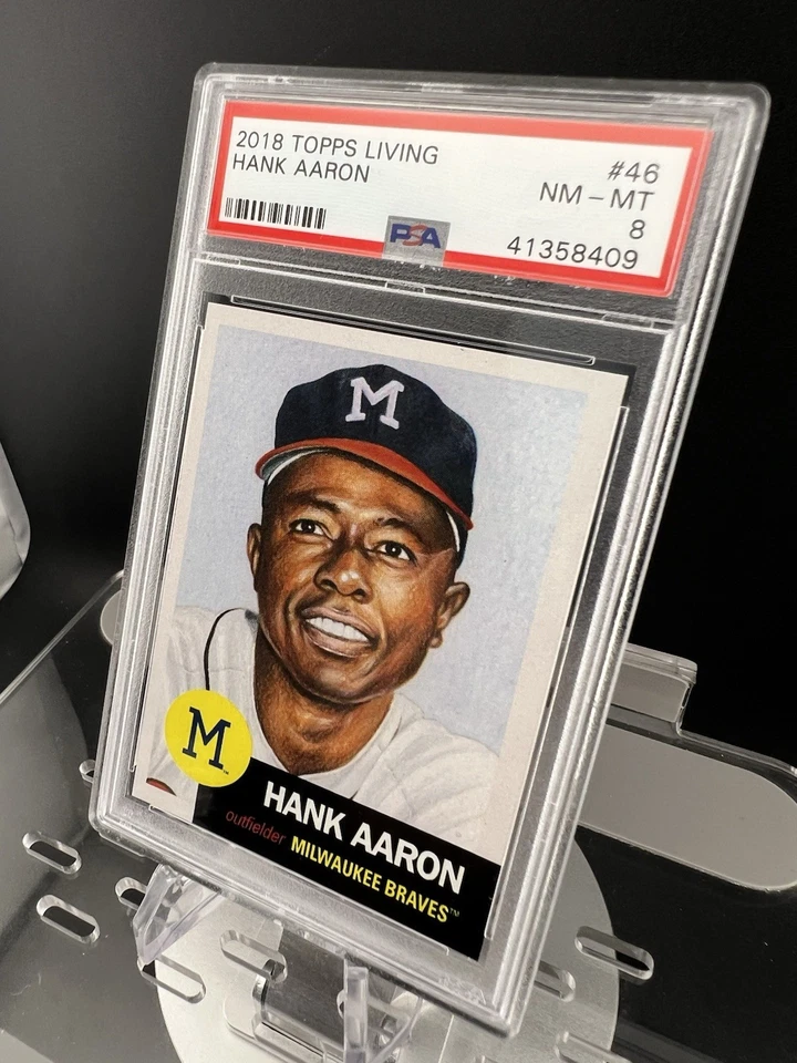 2018 Topps Living Set Online Exclusive /11233 Hank Aaron #46 PSA 8 NM-MT HOF - Image 3 of 4