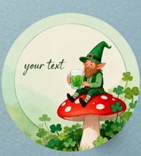 Personalize Custom St Patrick's Day Sticker Labels 24 Four Leaf Clover