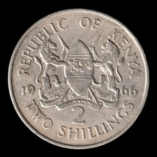 KENYA EAST AFRICA 2 SHILLINGS 1966 — FREE SHIPPING