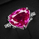 Magenta Pink Rubellite Tourmaline 6.10Ct 925 Sterling Silver White Gold Rings