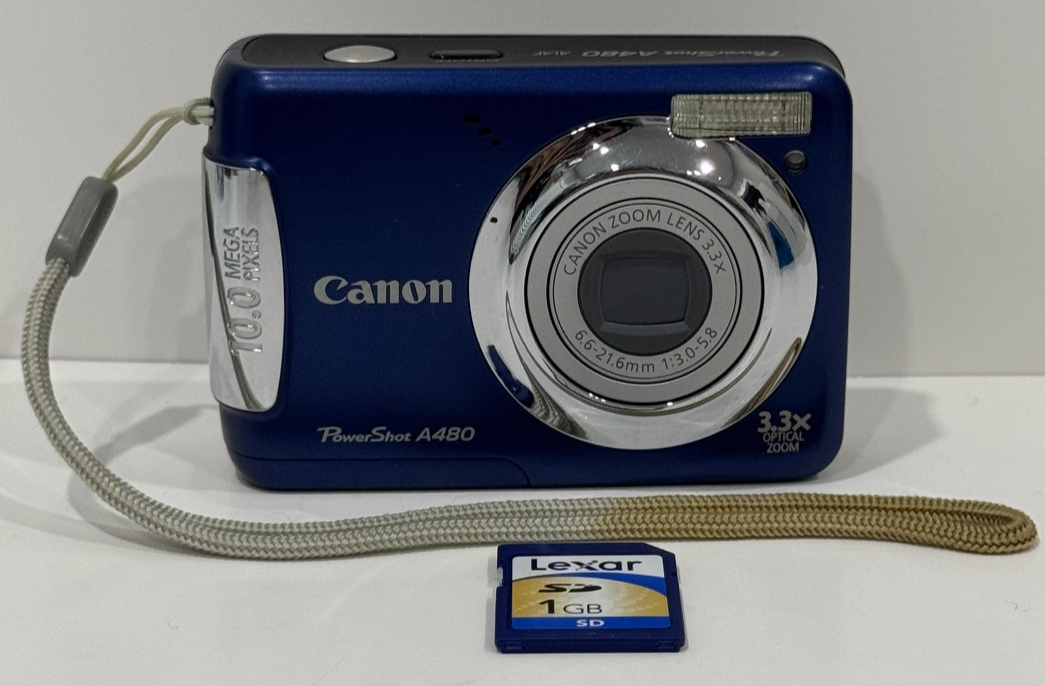 Canon PowerShot A480 10.0MP Digital Camera - Blue for sale online