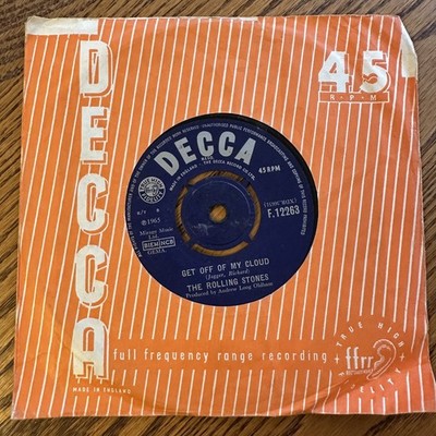 The Rolling Stones   Get Off My Cloud 7'' Single 1965 Decca Rock 45 RPM