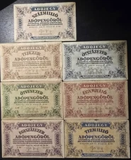 Hungary 1946 Adopengo Full Set Of Banknote Lot Of 7 Hyperinflation Some VERY Rar
