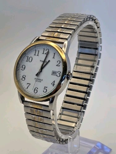 Vintage Mens Timex Easy Reader Quartz Date View Watch 30M Water Resistant