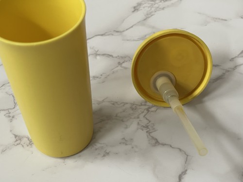 VTG Tupperware Mustard Dispenser w/ Lid 1329 870 871 Used Replacement Piece - Picture 9 of 10