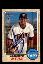 Signed Baseball Card Auto Adalberto Mejia 2017 Topps Heritage #550 Twins