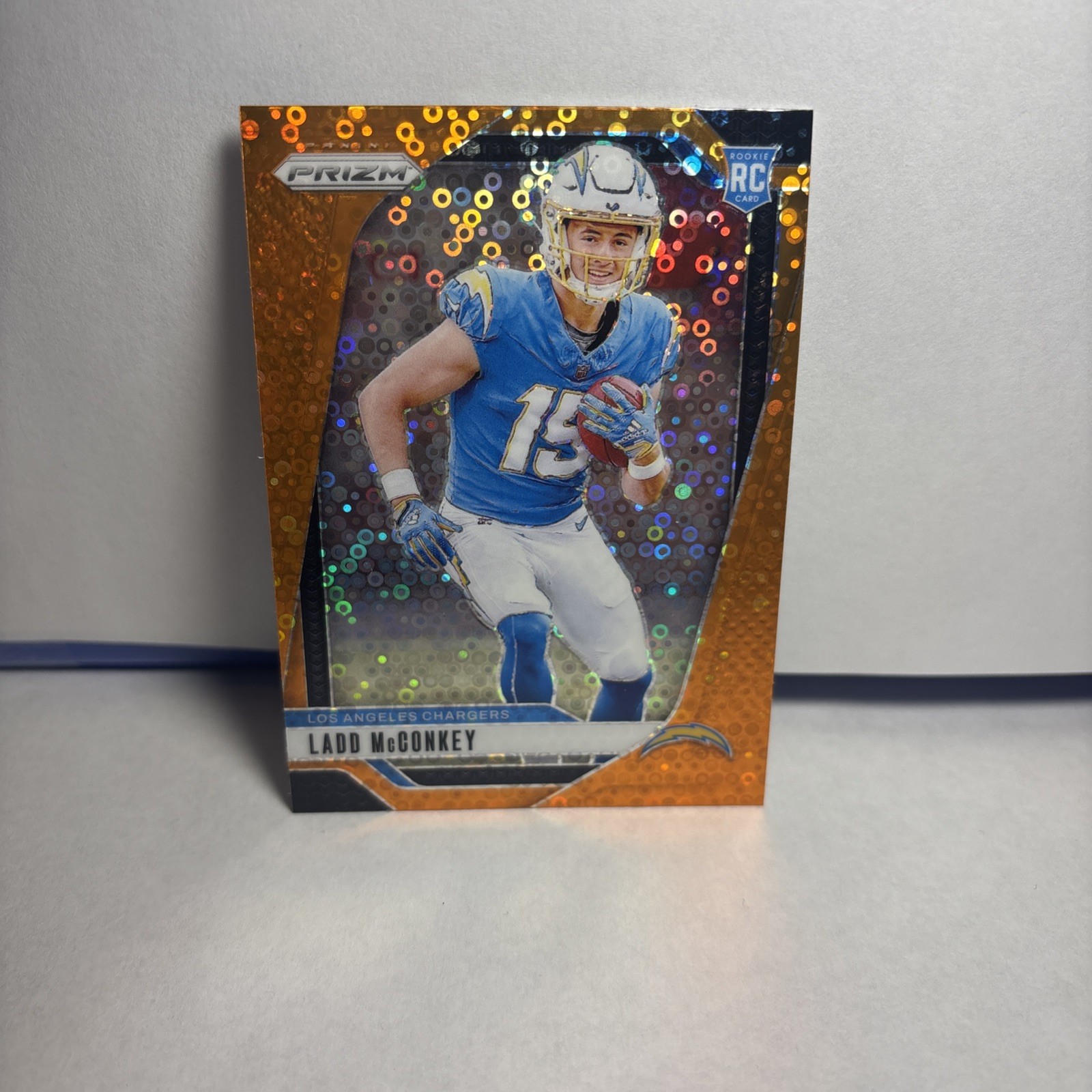 2024 Panini Prizm #365 Ladd McConkey RC Orange Disco Chargers