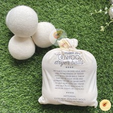 Trader Joe's Wool Dryer Balls 4-Pack White Scent Free Softener Fast Drying