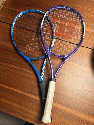 2 Used Midsize Adult Tennis Racquets, Wilson Triumph And Babolat Boost