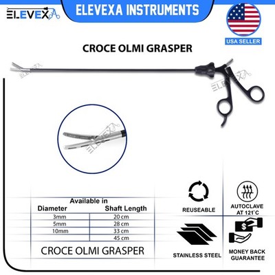ELEVEXA  3mm Laparoscopic Croce Olmi Grasper CROCE-OLMI Grasping Forceps 20cm