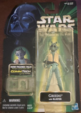 Hasbro Star Wars Power of the Force Greedo Action Figure CommTech Chip 1999