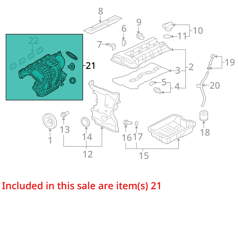 Se adapta a MITSUBISHI OUTLANDER SPORT 2011-2020 2,0 L colector de admisión con riel de combustible OEM Foto 4 de 4