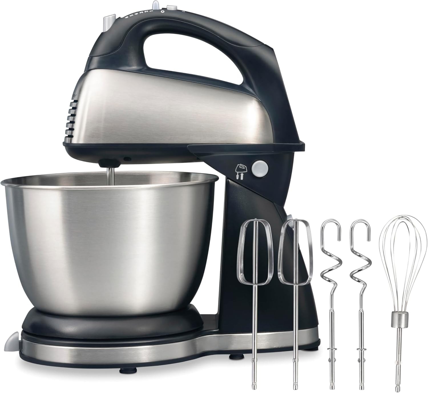 6-Speed Classic Countertop Electric Stand and Hand Mixer 4 Quart with Dough Hook