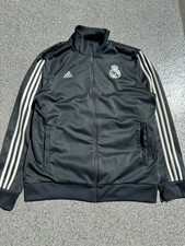 Vintage Real Madrid Adidas Zip Up 2014 Track Jacket Men's Size Large Grey Black