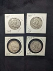 4x Franklin Half Dollars 90% Silver Lot (1949-P, 1951-P, 1953-D, 1954-D)