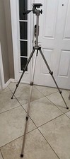 Velbon VE-3 Tripod Pan Head Adjustable Legs  Feet Silver Excellent Condition