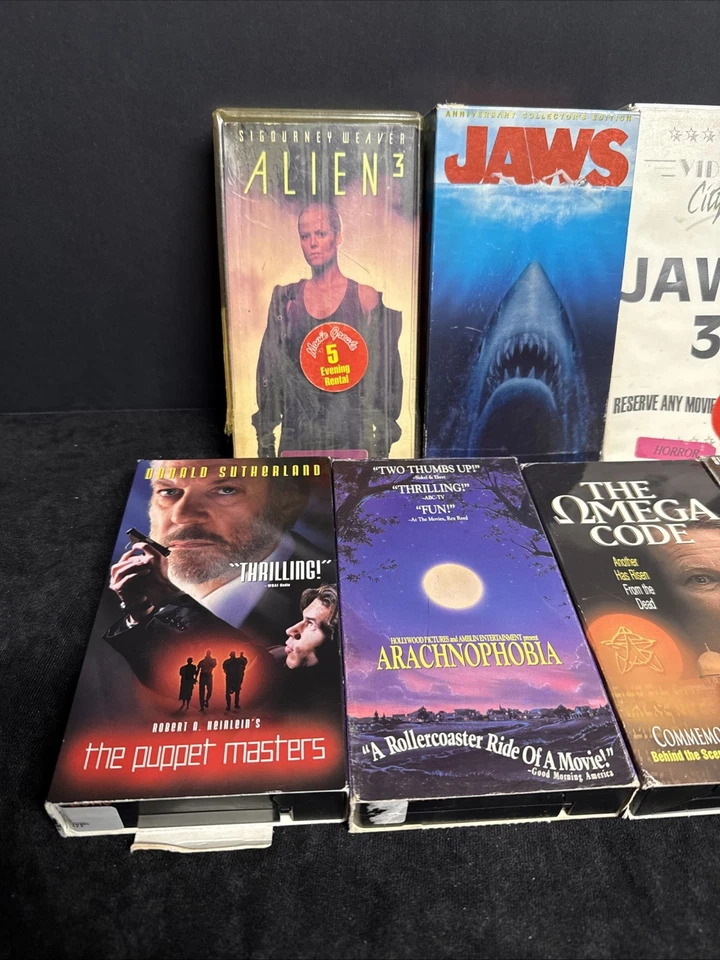Halloween Horror Thriller Si Fi Movie Lot Of 7 VHS 🪦💀, Jaws, Arachnophobia Foto 2 de 4