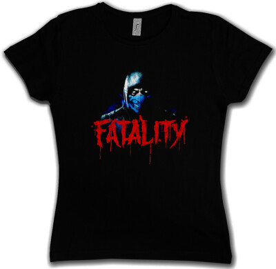 VINTAGE SUB-ZERO FATALITY DAMEN T-SHIRT Scorpion MK Raiden Mortal Kombat