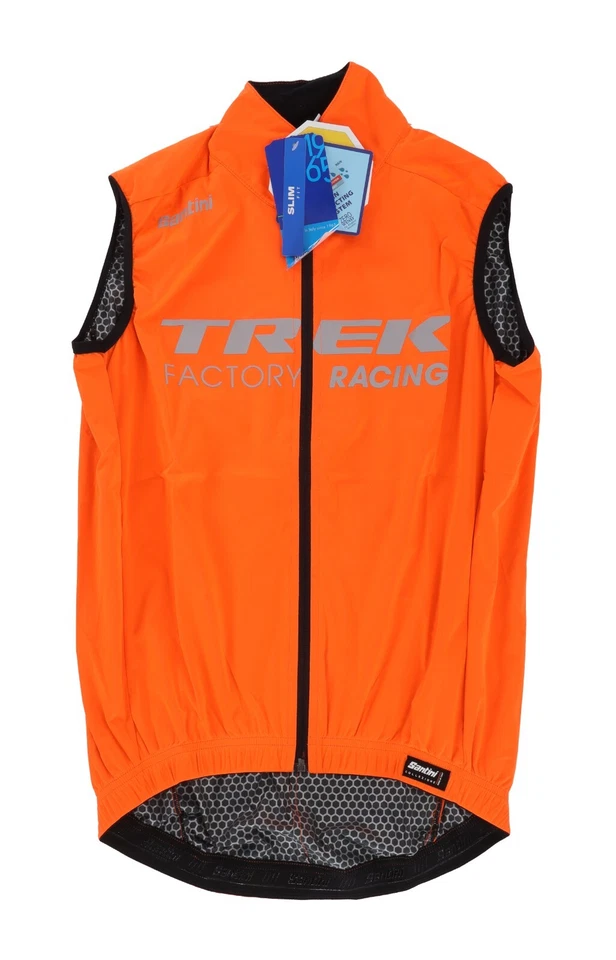 Santini Trek Factory Racing Team Issue Cycling Rain Wind Vest + Jacket XS Hi Viz - Image 3 of 4