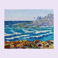 Stunning Oil painting on canvas ORIGINAL. Seascape Impressionist Ocean Scene