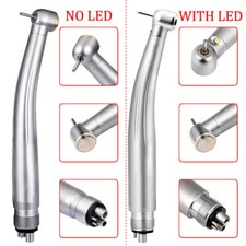 Fiber Optic LED/No LED 90 Degree Dental High Speed Handpiece Push Button 4 Holes