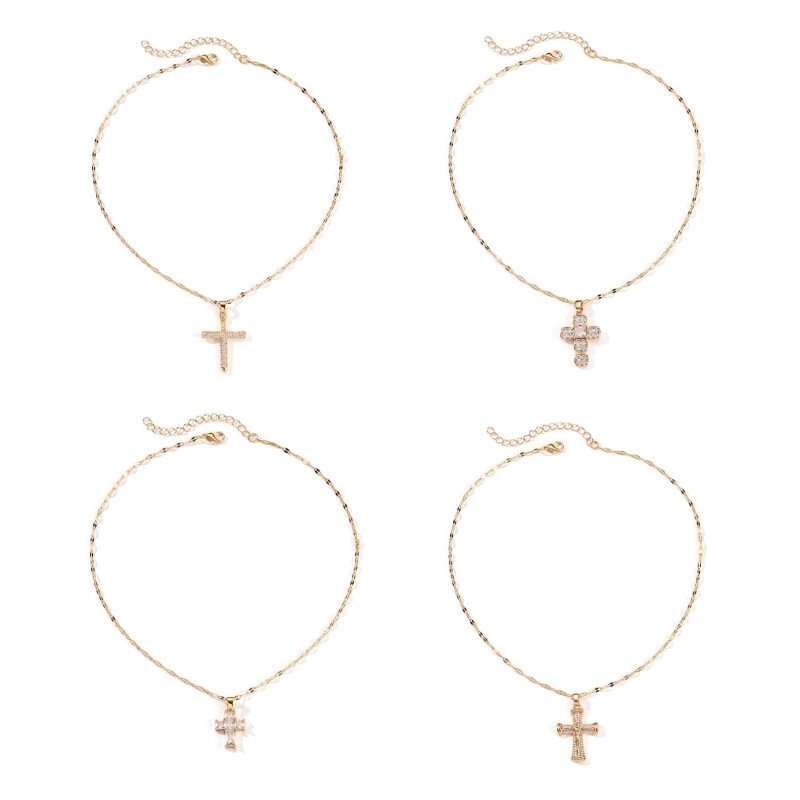 Crucifix Pendant Necklace with Shimmering Zirconia Accessory for Everyday Wear eBay