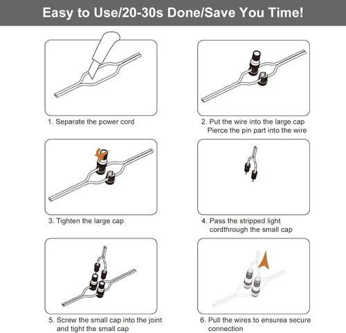 20 Pack Low Voltage Wire Connector Landscape Light Fastlock Connectors Path - Picture 3 of 7