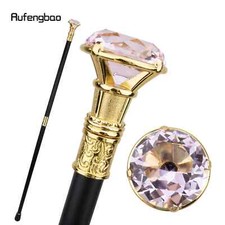 Pink Diamond Type Golden Walking Cane Fashion Walking Stick Elegant Cosplay Cane