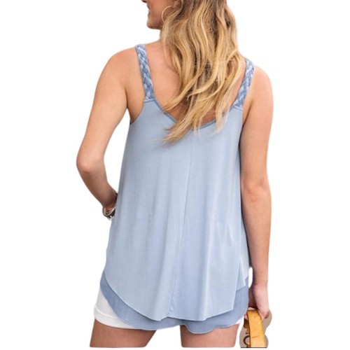 Tanque Fara trenzado Grace & Lace en azul cielo talla L - Imagen 15 de 18