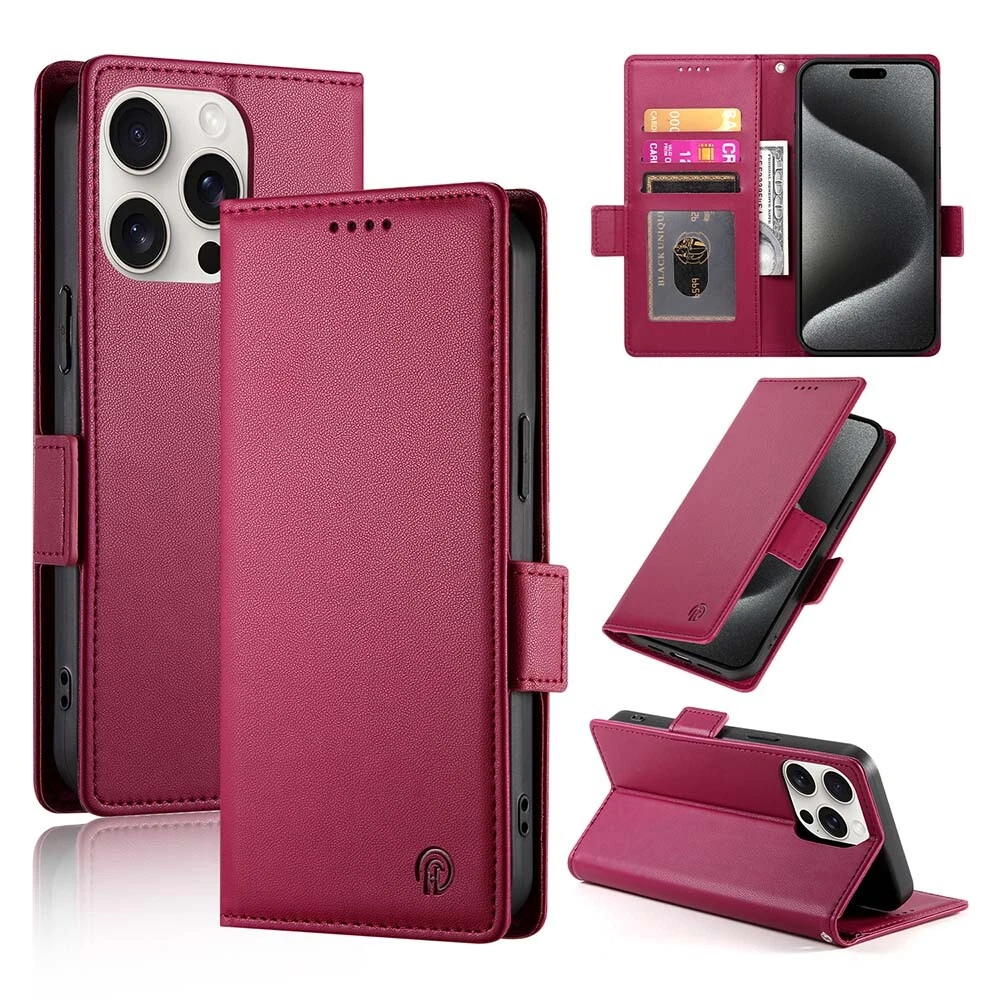 Luxury Magnetic Leather Flip Wallet Case for iPhone 11 12 13 14 15 Pro