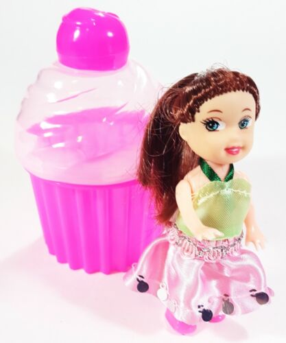 Belle tasse gâteau princesse cupcake - Fantasia princesse cheveux marron 10 cm/4 " - Photo 1 sur 1