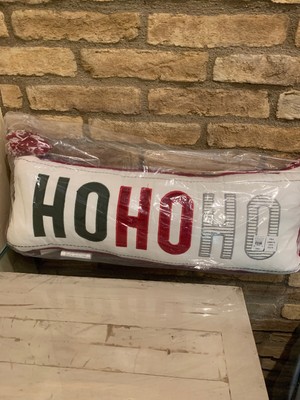 Pottery Barn Kids Ho Ho Ho Lumbar Pillow Santa Christmas Holiday
