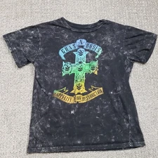 GUNS N ROSES Shirt Womens Medium Black Appetite For Destruction Acid Wash 80s 90