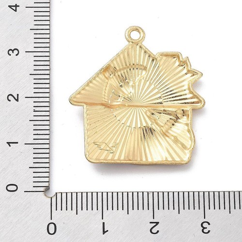 30x Yellow House Bee Flower Pendant Hang Dangle Charm for Earring Jewelry Making - Picture 3 of 3