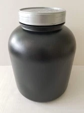 EMPTY Black Container Canister JAR 5 LB WIDE MOUTH Holder Powder Food STORAGE